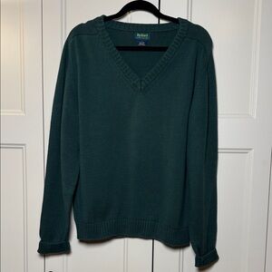 Byford Men's Green Deep V-Neck Sweater
